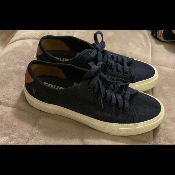 EUC Frye Ludlow Canvas/Leather Sneakers 9.5 Men’s - Picture 2 of 6